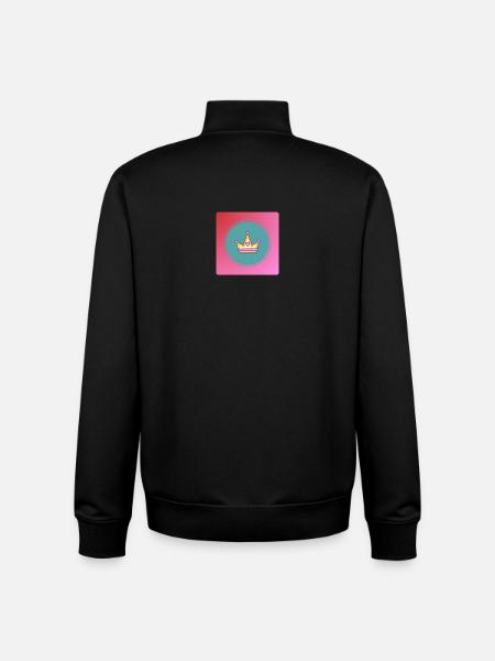 Pastel crown with heart - Unisex Organic Zip Sweatshirt by Stanley/Stella - black