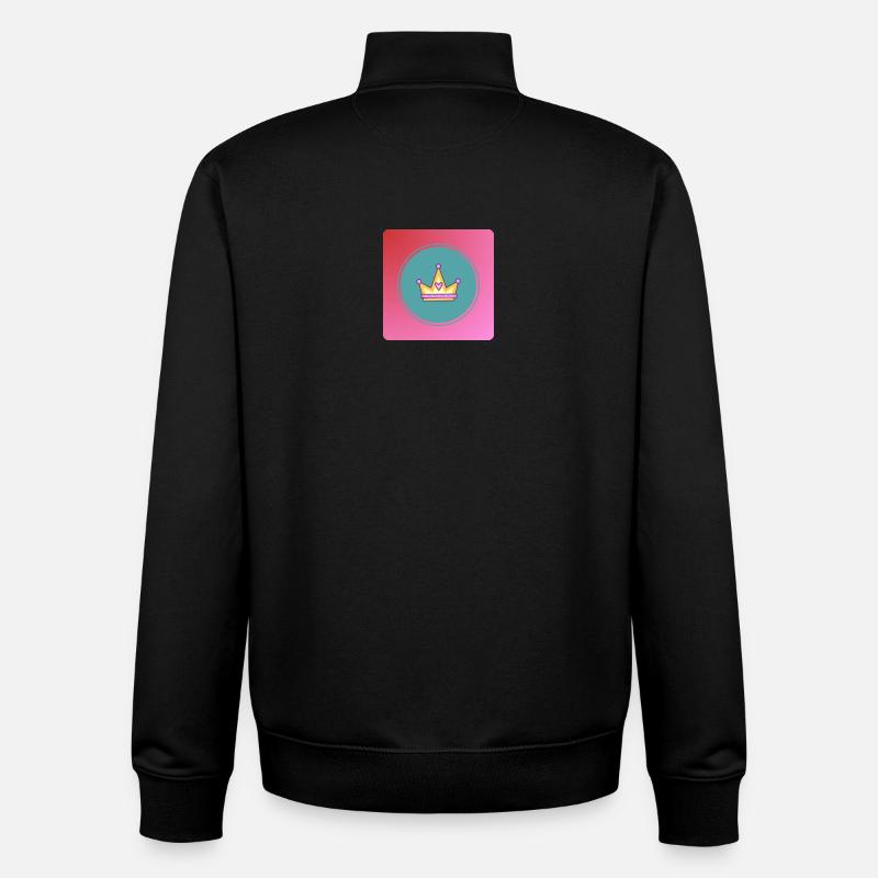 Couronne pastel avec cœur - Sweat zippé unisexe en coton bio Stanley/Stella - noir