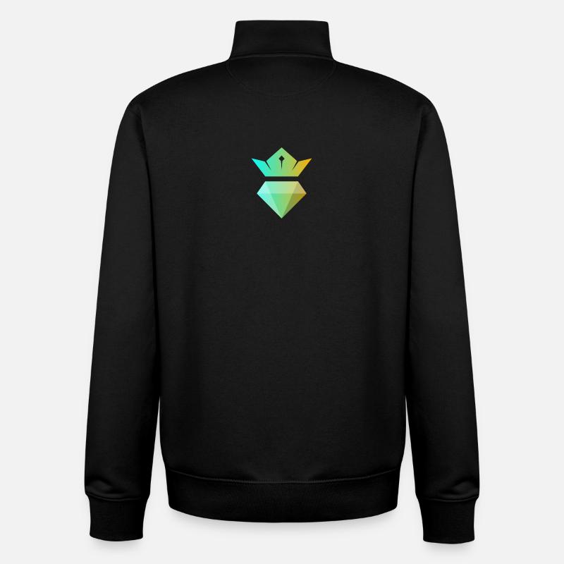 Gradient crown over diamond - Unisex Organic Zip Sweatshirt by Stanley/Stella - black