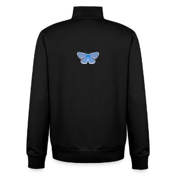 Schmetterlinge: Der gemeine Bläuling - Unisex Organic Zip Sweatshirt von Stanley/Stella - Schwarz - Hinten - AI Model Male 185 light (185cm)