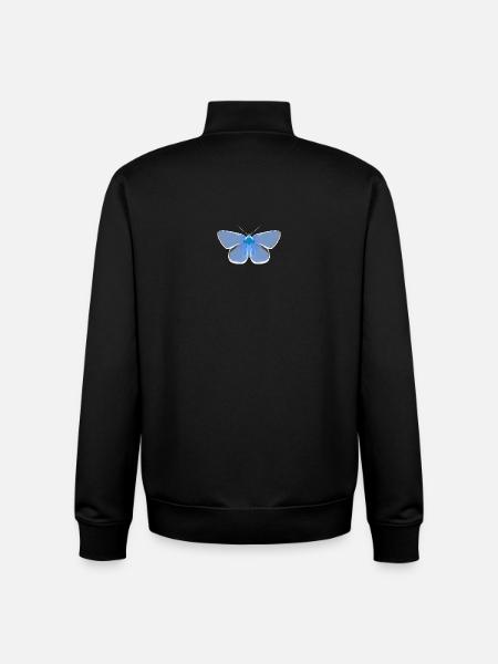 Schmetterlinge: Der gemeine Bläuling - Unisex Organic Zip Sweatshirt von Stanley/Stella - Schwarz