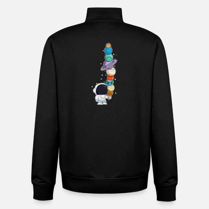 Astronaut mit Eis - Unisex Organic Zip Sweatshirt von Stanley/Stella - Schwarz