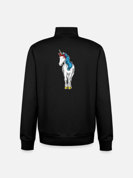 Einhorn Haarschleife - Unisex Organic Zip Sweatshirt von Stanley/Stella - Schwarz