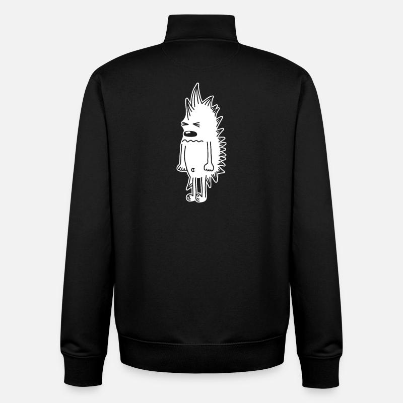 Mürrischer Igel – Kawaii Stachel Comic - Sweat zippé unisexe en coton bio Stanley/Stella - noir