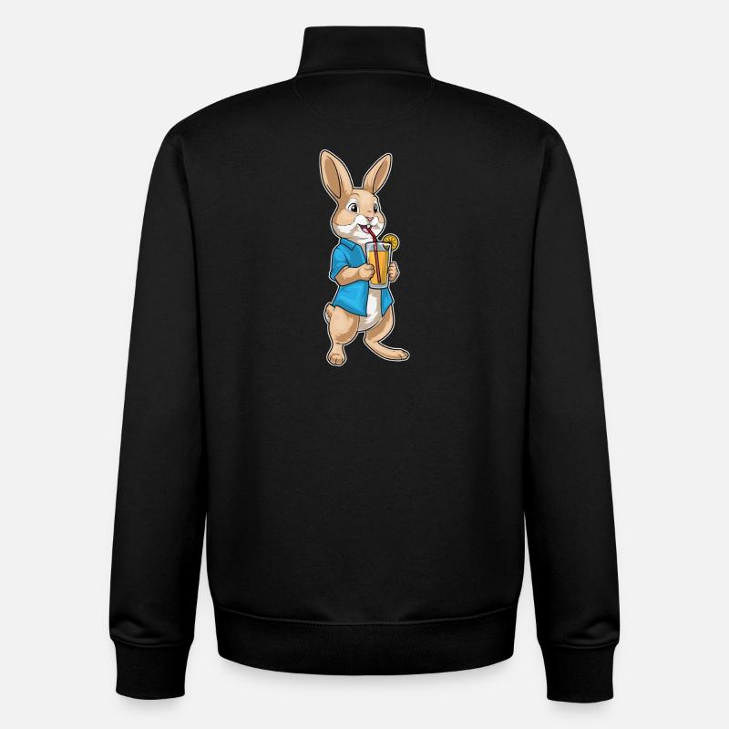 Jus de lapin - Sweat zippé unisexe en coton bio Stanley/Stella - noir