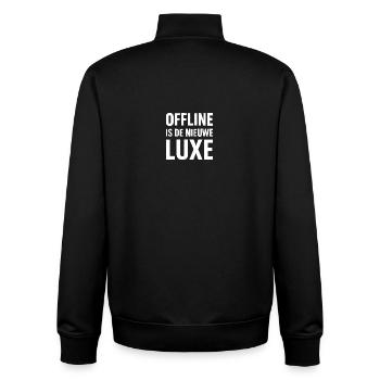 Offline est le nouveau design de t-shirt de luxe - Sweat zippé unisexe en coton bio Stanley/Stella - noir - Dos - AI Model Male 185 light (185cm)