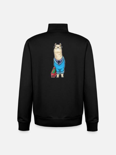 Alpaca Secretary Folder Office - Unisex Organic Zip Sweatshirt by Stanley/Stella - black
