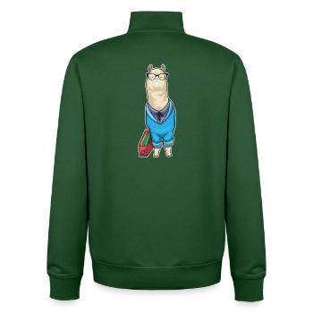 Bureau du Secrétaire des Alpagas - Sweat zippé unisexe en coton bio Stanley/Stella - vert bouteille - Dos - AI Model Male 185 dark (185cm)
