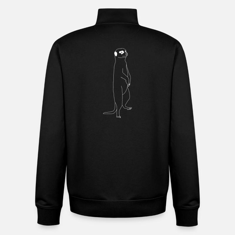 Erdmännchen lineart - Unisex Organic Zip Sweatshirt von Stanley/Stella - Schwarz
