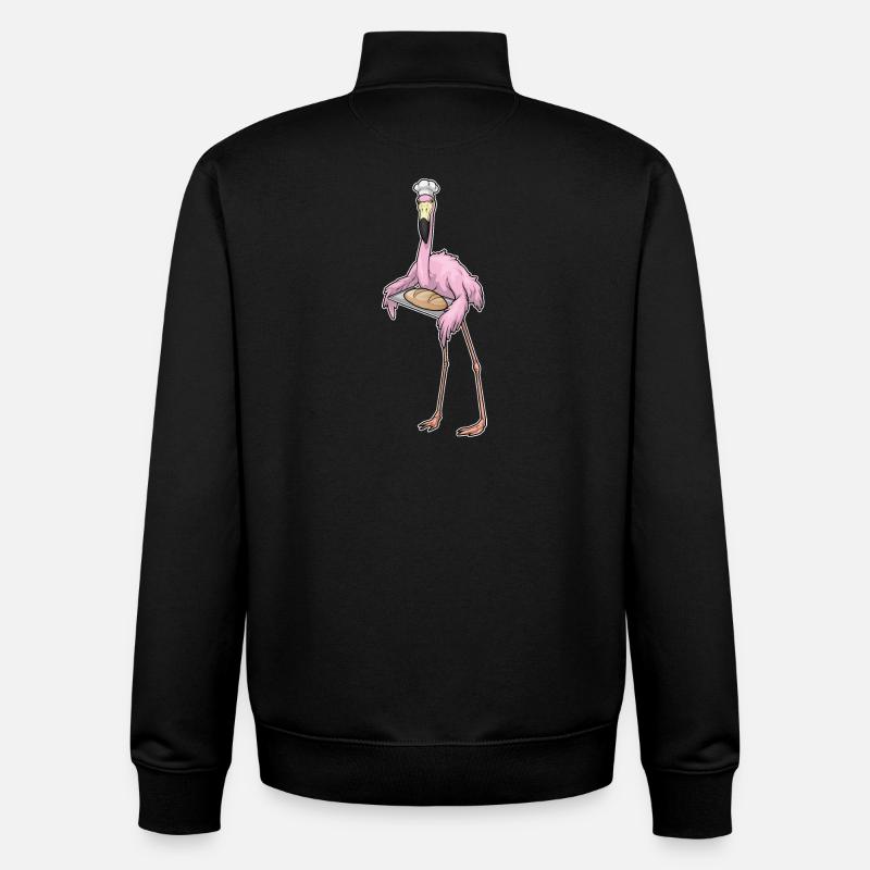 Flamingo Bäcker Brot - Unisex Organic Zip Sweatshirt von Stanley/Stella - Schwarz