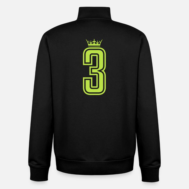 Royal Three 3 - Sweat zippé unisexe en coton bio Stanley/Stella - noir