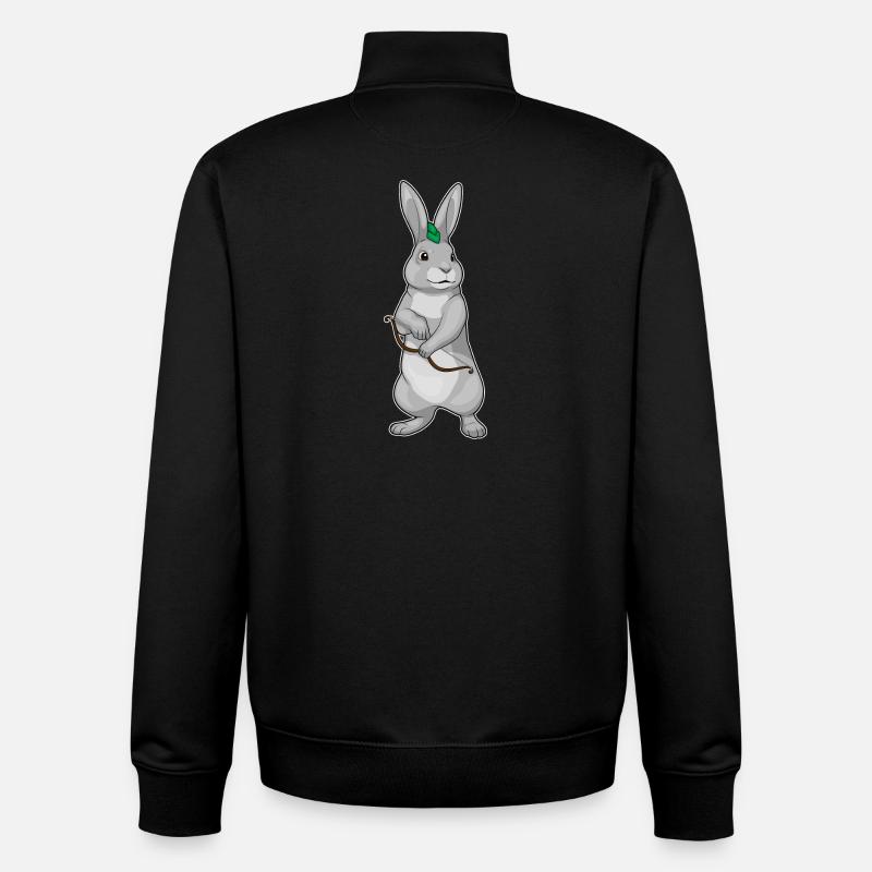 Hase Bogenschütze Bogen - Unisex Organic Zip Sweatshirt von Stanley/Stella - Schwarz