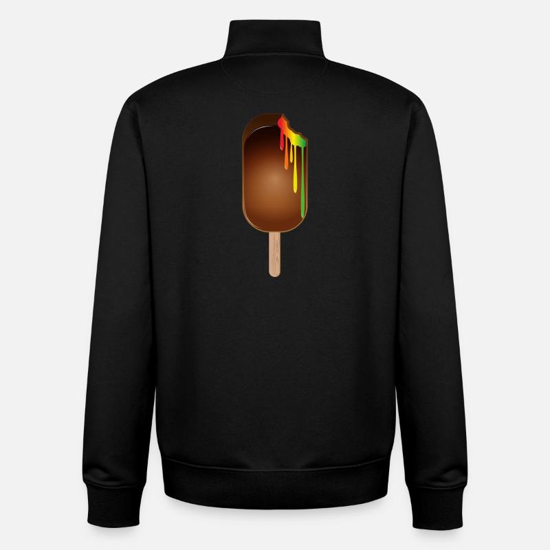 Schokoladen-Eis am Stiel mit Regenbogenfüllung - Unisex Organic Zip Sweatshirt von Stanley/Stella - Schwarz