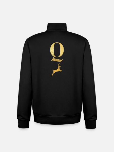 Buchstabe Q Goldener Hirsch - Geschenkidee - Unisex Organic Zip Sweatshirt von Stanley/Stella - Schwarz