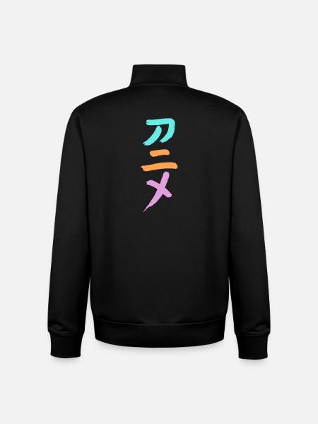 Anime (Animation) Japanese Characters -INK - Unisex Organic Zip Sweatshirt by Stanley/Stella - black