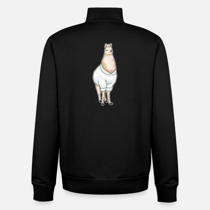 Lama Krankenschwester - Unisex Organic Zip Sweatshirt von Stanley/Stella - Schwarz