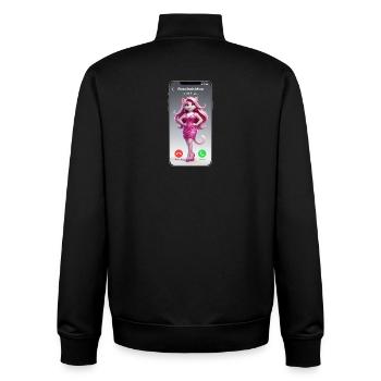 Pink Catgirl on Call - Unisex Organic Zip Sweatshirt by Stanley/Stella - black - Back - AI Model Male 185 light (185cm)