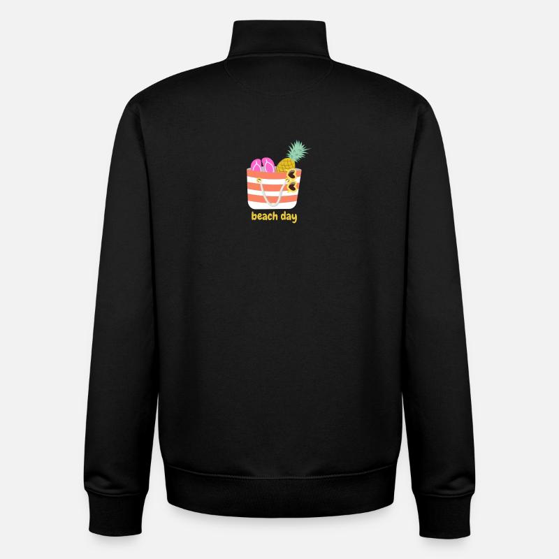 Journée à la plage - Sweat zippé unisexe en coton bio Stanley/Stella - noir