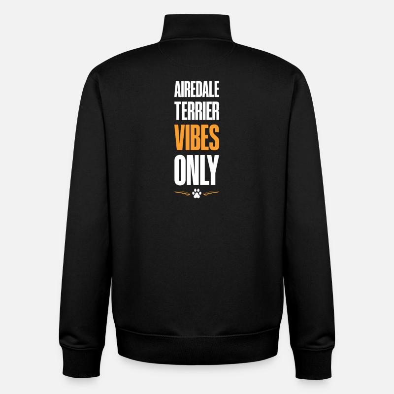 Airedale Terrier Vibes Only - Unisex Organic Zip Sweatshirt by Stanley/Stella - black