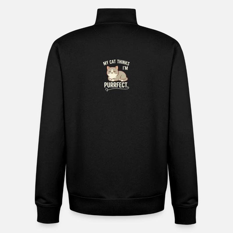 Purrfekte Katze denkt, ich bin purrfekt - Unisex Organic Zip Sweatshirt von Stanley/Stella - Schwarz