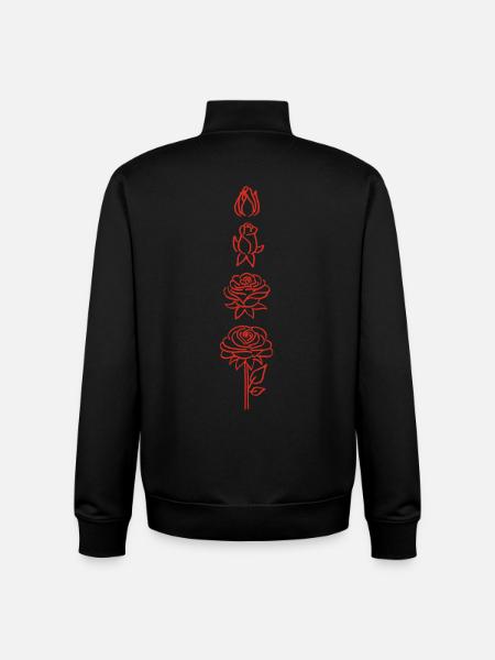Blooming of a red flower - Unisex Organic Zip Sweatshirt by Stanley/Stella - black