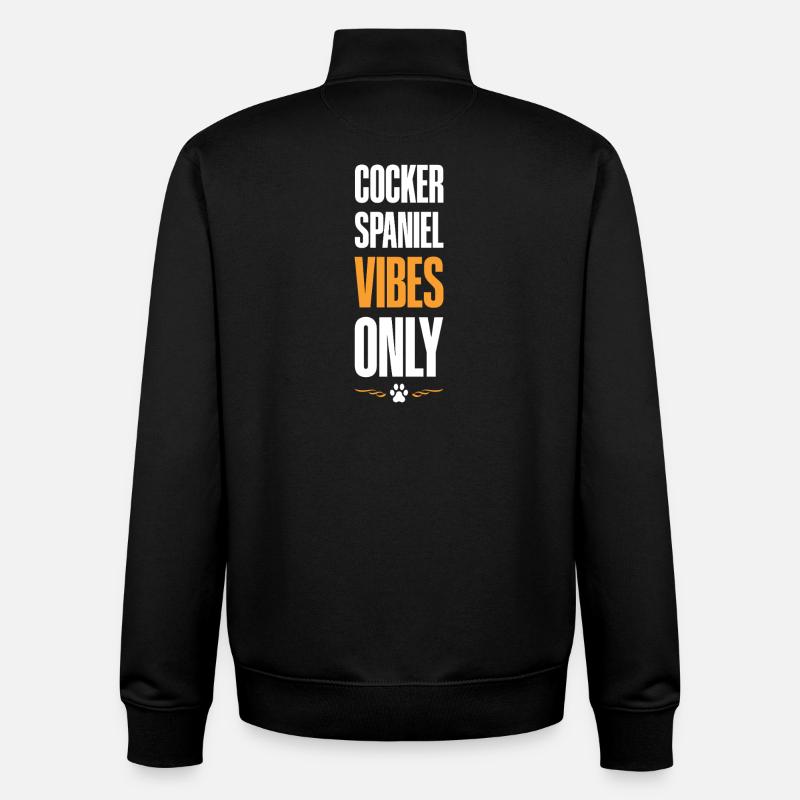 Cocker Spaniel Vibes uniquement - Sweat zippé unisexe en coton bio Stanley/Stella - noir