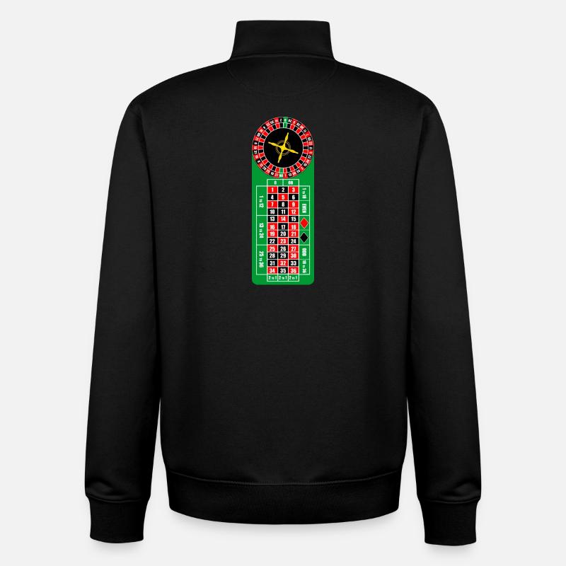Logo du casino Roulette - Sweat zippé unisexe en coton bio Stanley/Stella - noir