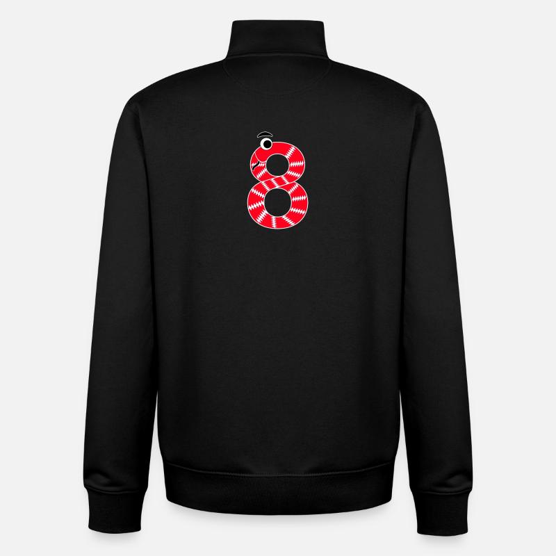 Numéro 8 Serpent Rouge Enfants - Sweat zippé unisexe en coton bio Stanley/Stella - noir