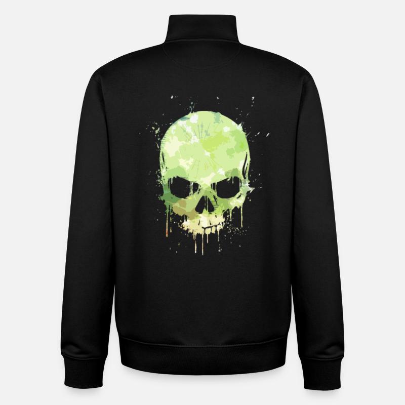 Tache de crâne - Sweat zippé unisexe en coton bio Stanley/Stella - noir