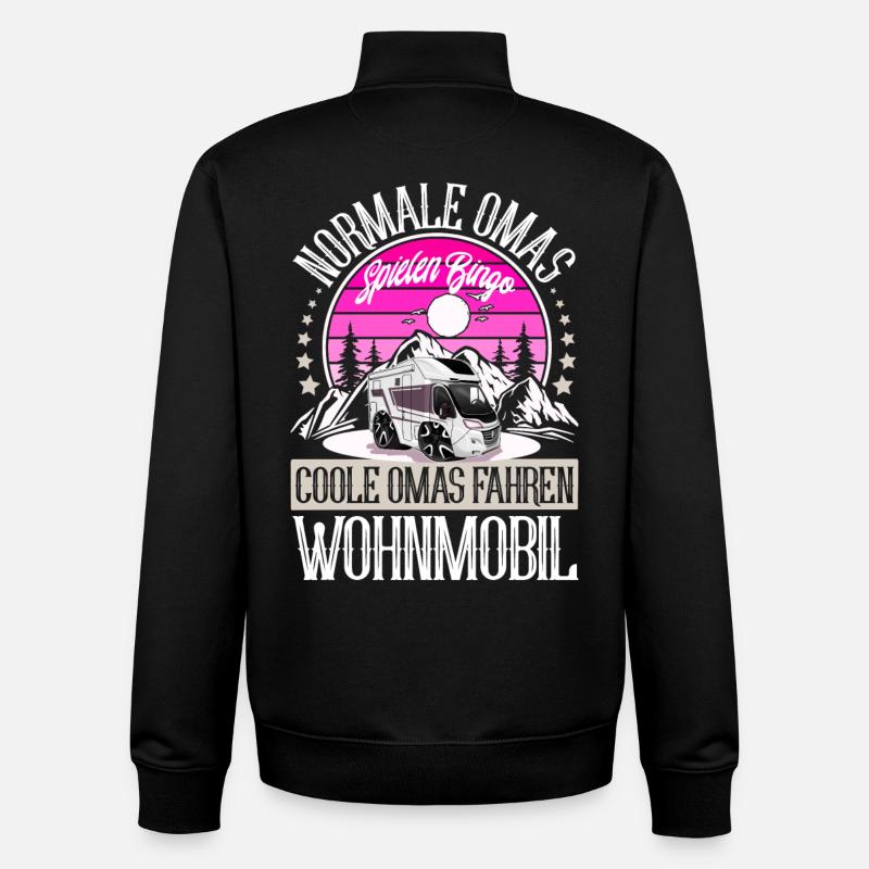 Camping Camper Campen Oma - Unisex Organic Zip Sweatshirt von Stanley/Stella - Schwarz