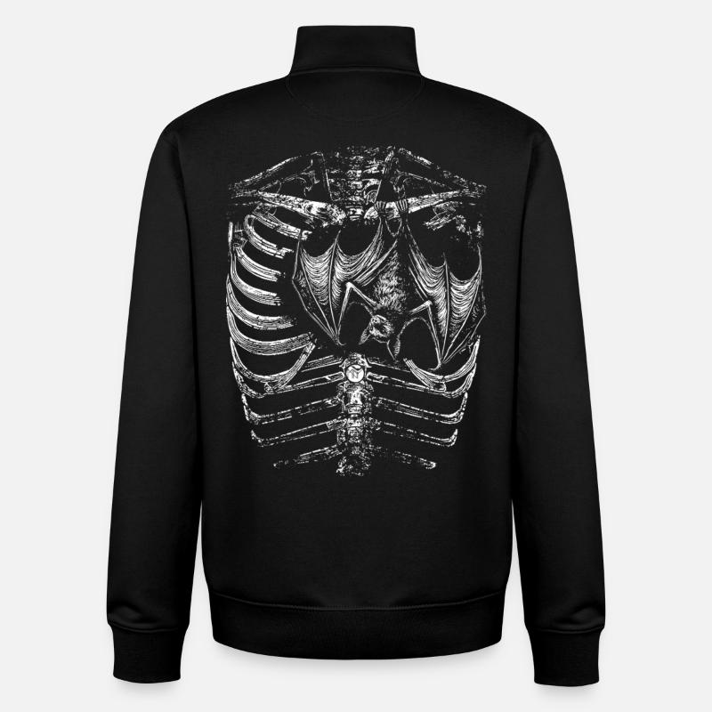 X-Ray Skelett Korpus mit Fledermaus - Unisex Organic Zip Sweatshirt von Stanley/Stella - Schwarz