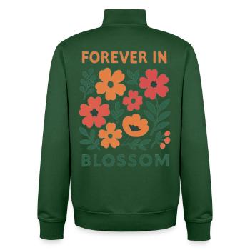 Always in bloom - floral - Unisex Organic Zip Sweatshirt by Stanley/Stella - bottle green - Back - AI Model Male 185 dark (185cm)
