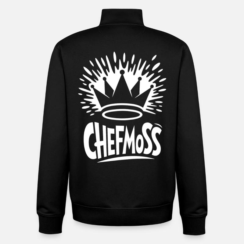 Chefmoss with royal crown - Unisex Organic Zip Sweatshirt by Stanley/Stella - black