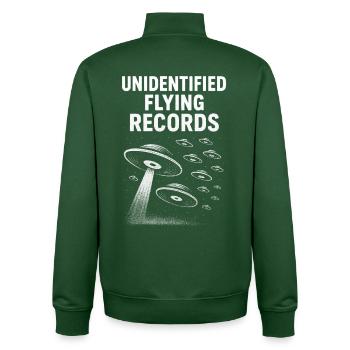 Shirt für DJs, Vinyl-Liebhaber und Musikfans - Unisex Organic Zip Sweatshirt von Stanley/Stella - Flaschengrün - Hinten - AI Model Male 185 dark (185cm)