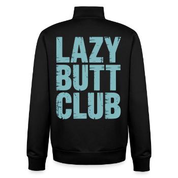 Lazybuttclub Gym Fitness Workout - Unisex Organic Zip Sweatshirt by Stanley/Stella - black - Back - AI Model Male 185 light (185cm)
