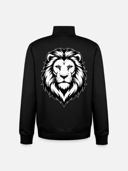 Löwe Design llustration schwarzweiß - Unisex Organic Zip Sweatshirt von Stanley/Stella - Schwarz