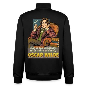 Oscar Wilde Life - Unisex Organic Zip Sweatshirt by Stanley/Stella - black - Back - AI Model Male 185 light (185cm)
