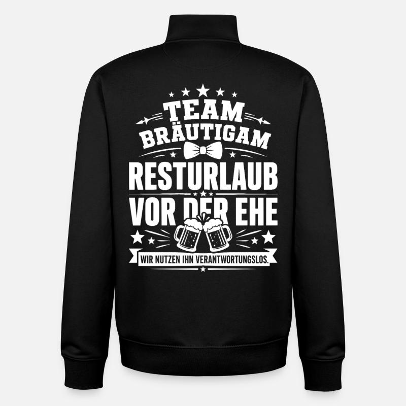 Team Bräutigam. Resturlaub - Unisex Organic Zip Sweatshirt von Stanley/Stella - Schwarz