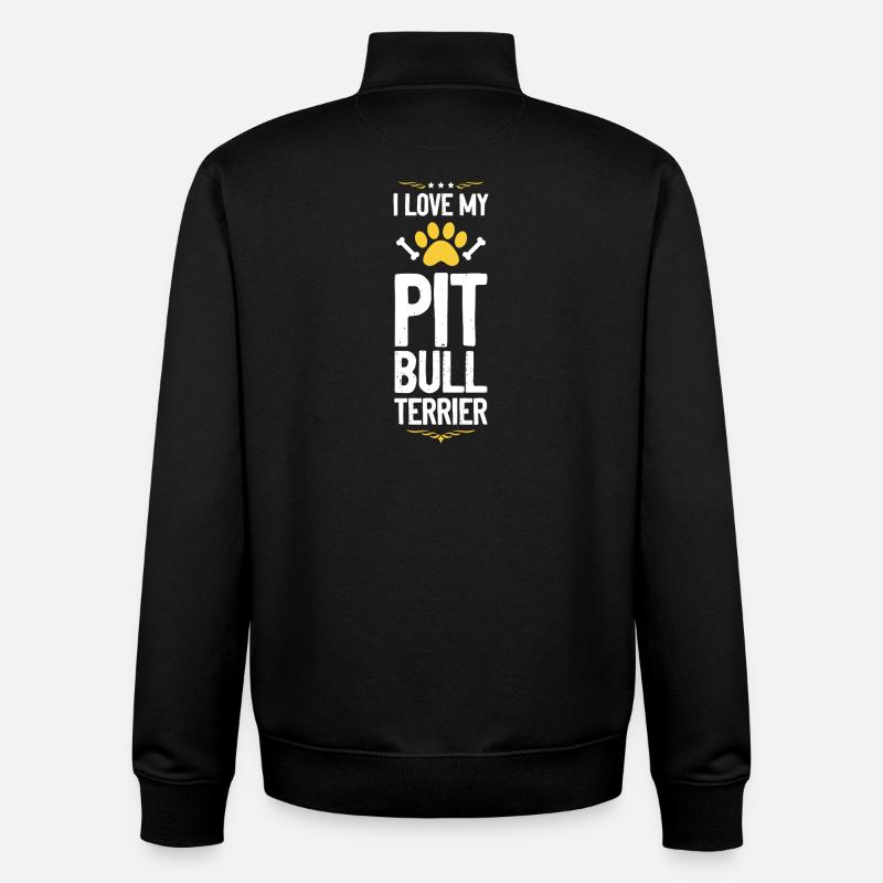 Ich liebe Pitbull Terrier - Unisex Organic Zip Sweatshirt von Stanley/Stella - Schwarz