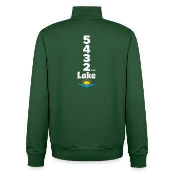 Compte à rebours du week-end du lac vers les journées en mer - Sweat zippé unisexe en coton bio Stanley/Stella - vert bouteille - Dos - AI Model Male 185 dark (185cm)