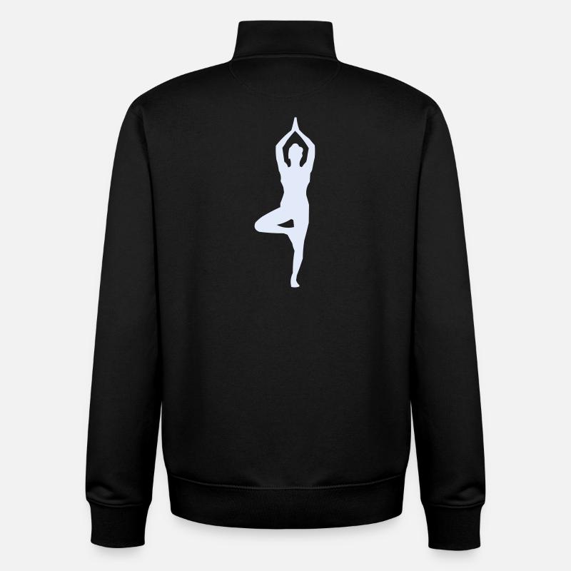 Yogastellung Baum-Pose Silhouette - Unisex Organic Zip Sweatshirt von Stanley/Stella - Schwarz