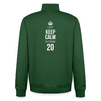 I can't calm down I'm turning 20 - Unisex Organic Zip Sweatshirt by Stanley/Stella - bottle green - Back - AI Model Male 185 dark (185cm)