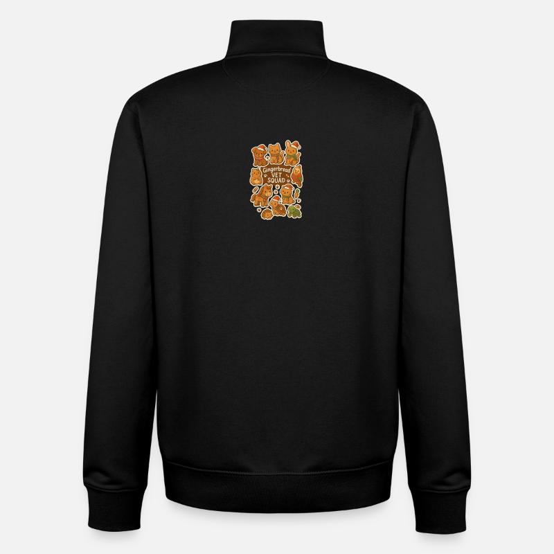 Gingerbread Vet Squad - Unisex Organic Zip Sweatshirt by Stanley/Stella - black