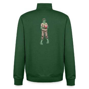 Maïs soufflé d’Halloween zombie - Sweat zippé unisexe en coton bio Stanley/Stella - vert bouteille - Dos - AI Model Male 185 dark (185cm)