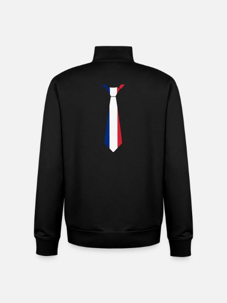 Cravate France – Conception du drapeau - Sweat zippé unisexe en coton bio Stanley/Stella - noir