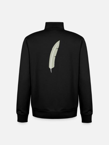 Feather Arc Minimalist Print - Unisex Organic Zip Sweatshirt by Stanley/Stella - black