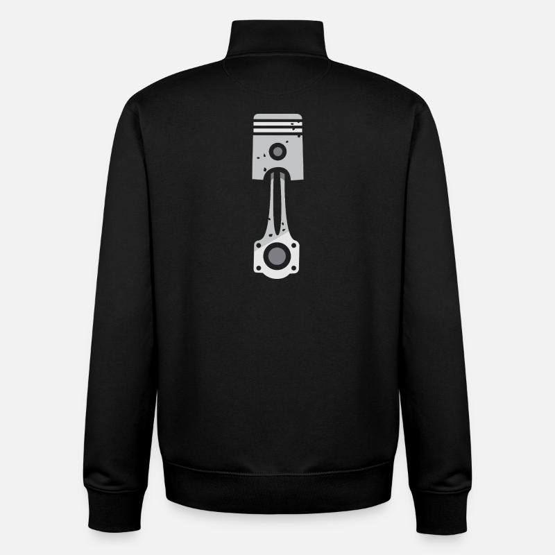 Conception du moteur à pistons croisés - Sweat zippé unisexe en coton bio Stanley/Stella - noir
