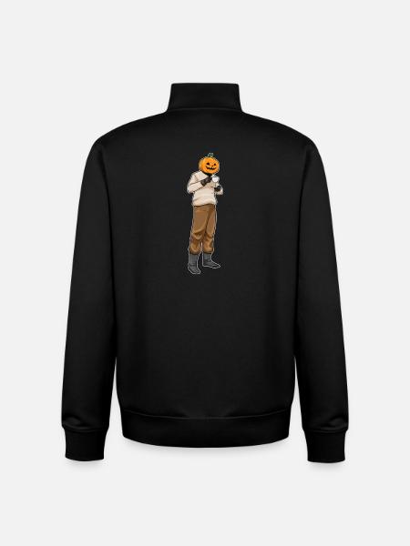 Jack O'Lantern Halloween Coffee - Unisex Organic Zip Sweatshirt by Stanley/Stella - black