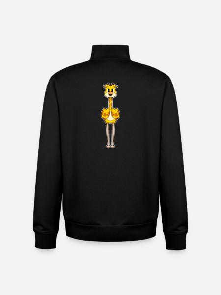 Giraffe Flamingo - Unisex Organic Zip Sweatshirt by Stanley/Stella - black