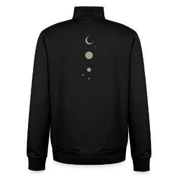 "Kosmische Ausrichtung" - Unisex Organic Zip Sweatshirt von Stanley/Stella - Schwarz - Hinten - AI Model Male 185 light (185cm)